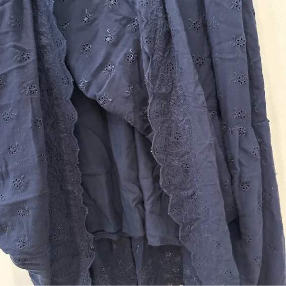 Boden Navy Lace Short Sleeve Maxi Dress Broderie Women’s Size 12 V Neck Long - Picture 13 of 16